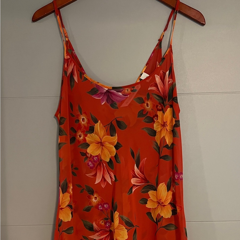 Victoria's Secret Sheer Orange Floral Cami